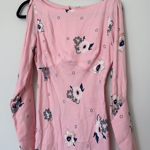 NWT Free People Sunshadows Split Dress in Rosebud Combo - 2 - Picture 4 of 6